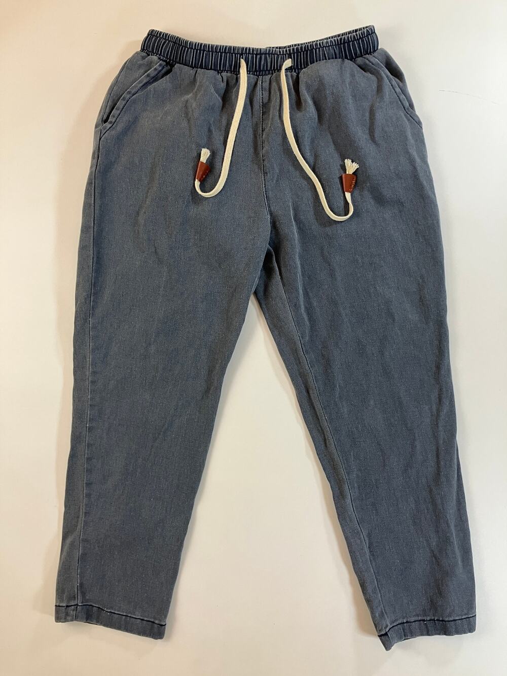 MR DONOO Men S Washed Cotton Blend Drawstring Pants Japanese Streetwear